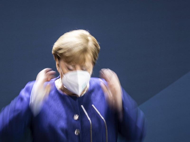 Angela Merkel, Bundeskanzlerin, aufgenommen im Rahmen eines Pressestatements zum Ergebnis der US-Wahl, in Berlin, 09.11