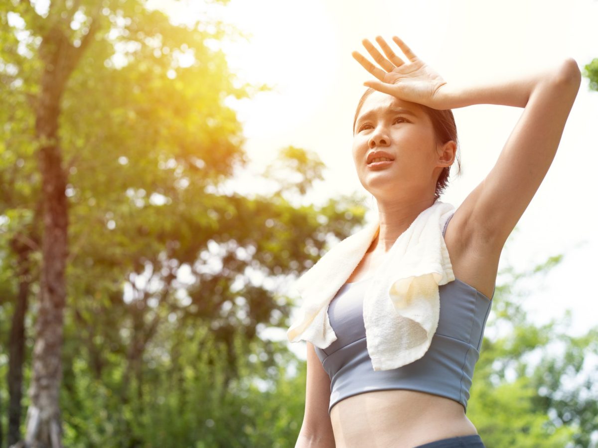 Frau Hitze Joggen