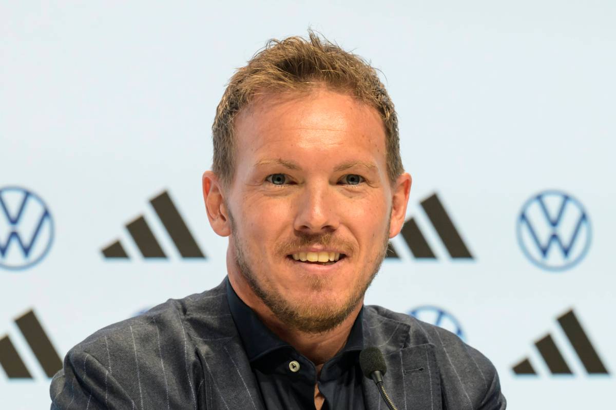 Fußballbundestrainer Julian Nagelsmann bei einer Pressekonferenz.