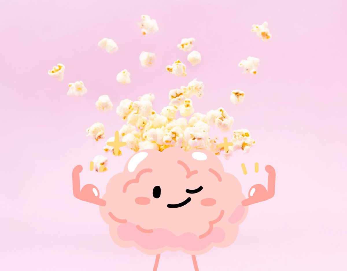 Popcorn springt aus Gehirn