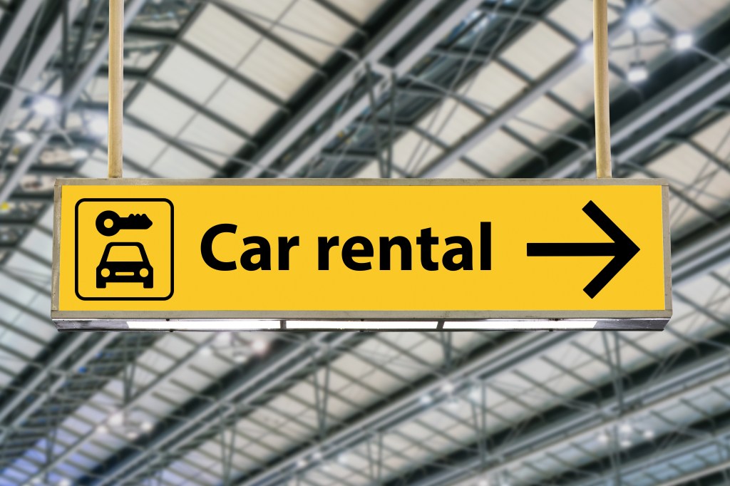 Car rental Schild