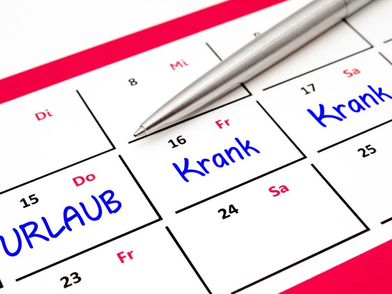 Kalender Krank Urlaub