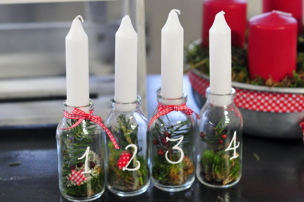 Weihnachtsdeko DIY Idee: Adventskalender im Glas