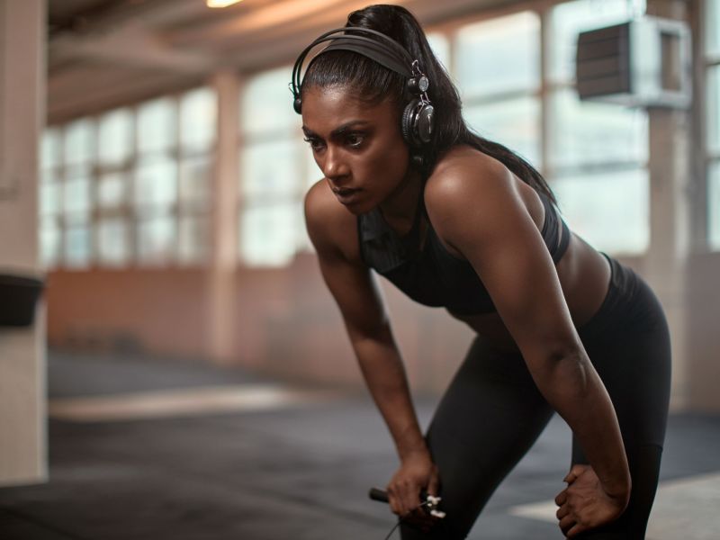 STairmaster Training: Frau Gym KopfhÃ¶rer Workout