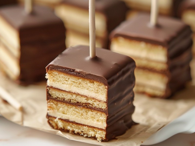 Baumkuchen-Lollies mit SchokoladenÃ¼berzug